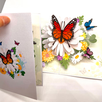 Butterflies Attracting Daisy Flowers Origami Pop Cards 3D Pop Up Greeting Card Happy Birthday Thank You Handmade Gift Thinking of You Blank Card for Any Occasion Happy Mother's Day Happy Father's Australiana Celebrate the Beauty of Flower (Copy)