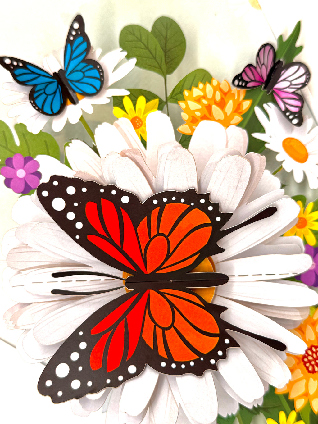 Butterflies Attracting Daisy Flowers Origami Pop Cards 3D Pop Up Greeting Card Happy Birthday Thank You Handmade Gift Thinking of You Blank Card for Any Occasion Happy Mother's Day Happy Father's Australiana Celebrate the Beauty of Flower (Copy)