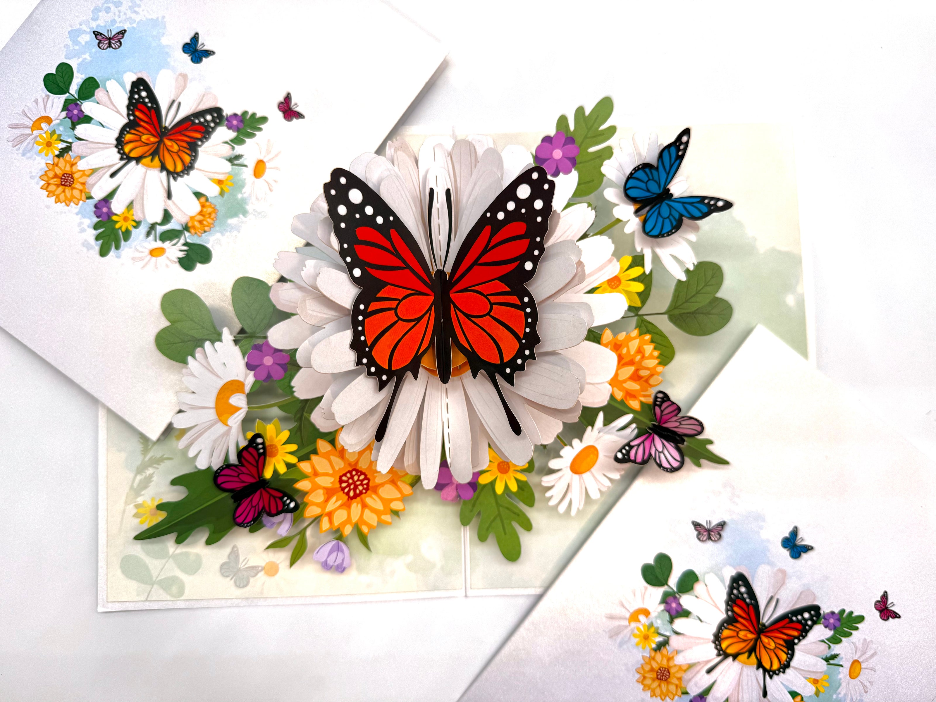 Butterflies Attracting Daisy Flowers Origami Pop Cards 3D Pop Up Greeting Card Happy Birthday Thank You Handmade Gift Thinking of You Blank Card for Any Occasion Happy Mother's Day Happy Father's Australiana Celebrate the Beauty of Flower (Copy)