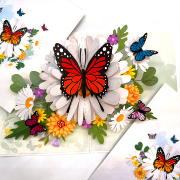 Butterflies Attracting Daisy Flowers Origami Pop Cards 3D Pop Up Greeting Card Happy Birthday Thank You Handmade Gift Thinking of You Blank Card for Any Occasion Happy Mother's Day Happy Father's Australiana Celebrate the Beauty of Flower (Copy)