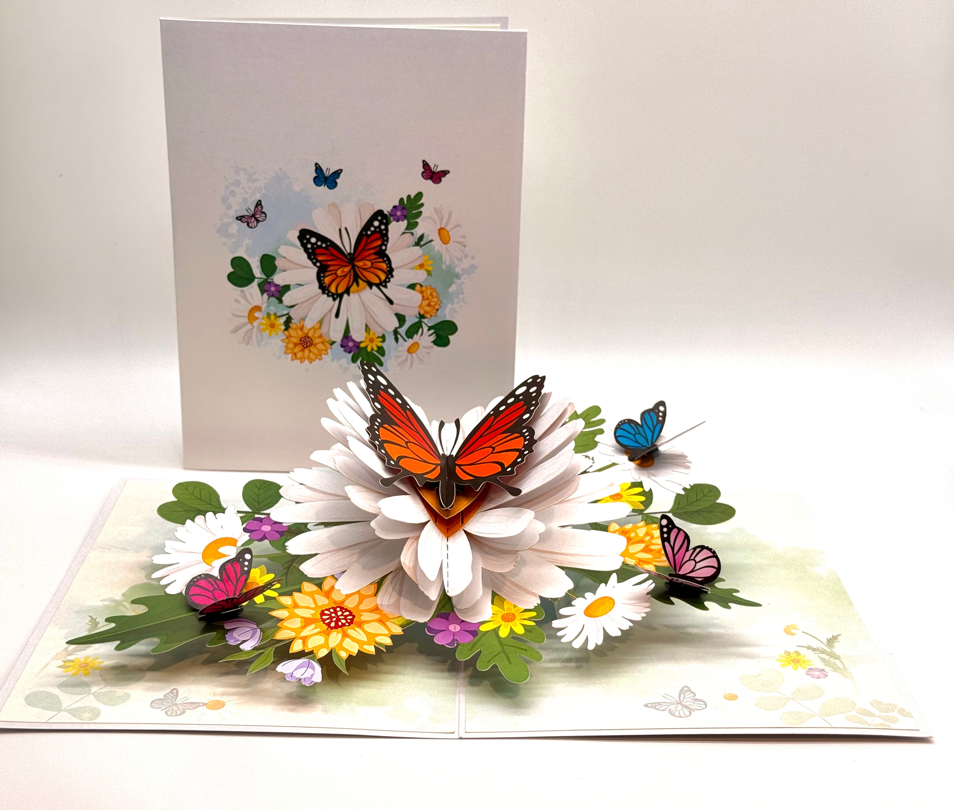 Butterflies Attracting Daisy Flowers Origami Pop Cards 3D Pop Up Greeting Card Happy Birthday Thank You Handmade Gift Thinking of You Blank Card for Any Occasion Happy Mother's Day Happy Father's Australiana Celebrate the Beauty of Flower (Copy)