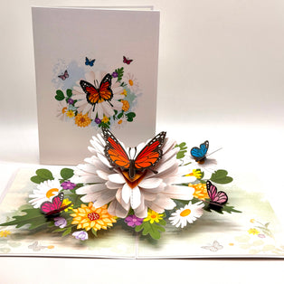 Butterflies Attracting Daisy Flowers Origami Pop Cards 3D Pop Up Greeting Card Happy Birthday Thank You Handmade Gift Thinking of You Blank Card for Any Occasion Happy Mother's Day Happy Father's Australiana Celebrate the Beauty of Flower (Copy)