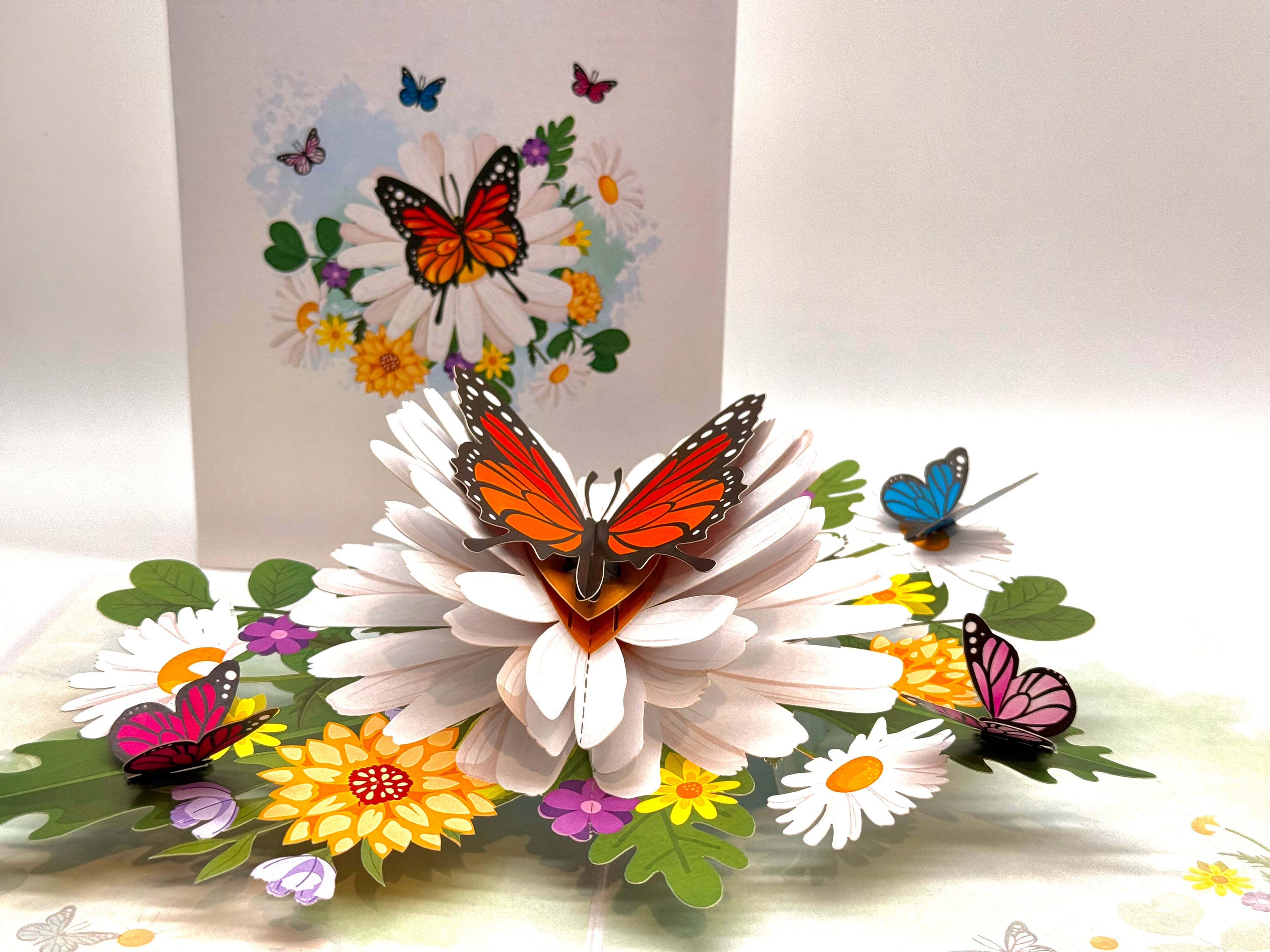 Butterflies Attracting Daisy Flowers Origami Pop Cards 3D Pop Up Greeting Card Happy Birthday Thank You Handmade Gift Thinking of You Blank Card for Any Occasion Happy Mother's Day Happy Father's Australiana Celebrate the Beauty of Flower (Copy)