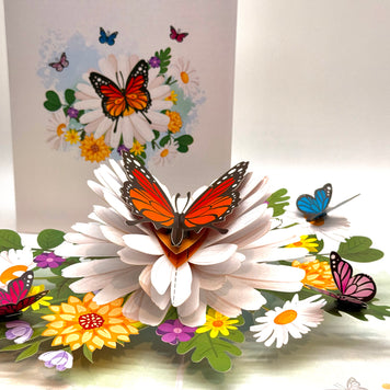 Butterflies Attracting Daisy Flowers Origami Pop Cards 3D Pop Up Greeting Card Happy Birthday Thank You Handmade Gift Thinking of You Blank Card for Any Occasion Happy Mother's Day Happy Father's Australiana Celebrate the Beauty of Flower (Copy)