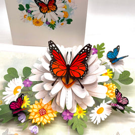 Butterflies Attracting Daisy Flowers Origami Pop Cards 3D Pop Up Greeting Card Happy Birthday Thank You Handmade Gift Thinking of You Blank Card for Any Occasion Happy Mother's Day Happy Father's Australiana Celebrate the Beauty of Flower (Copy)