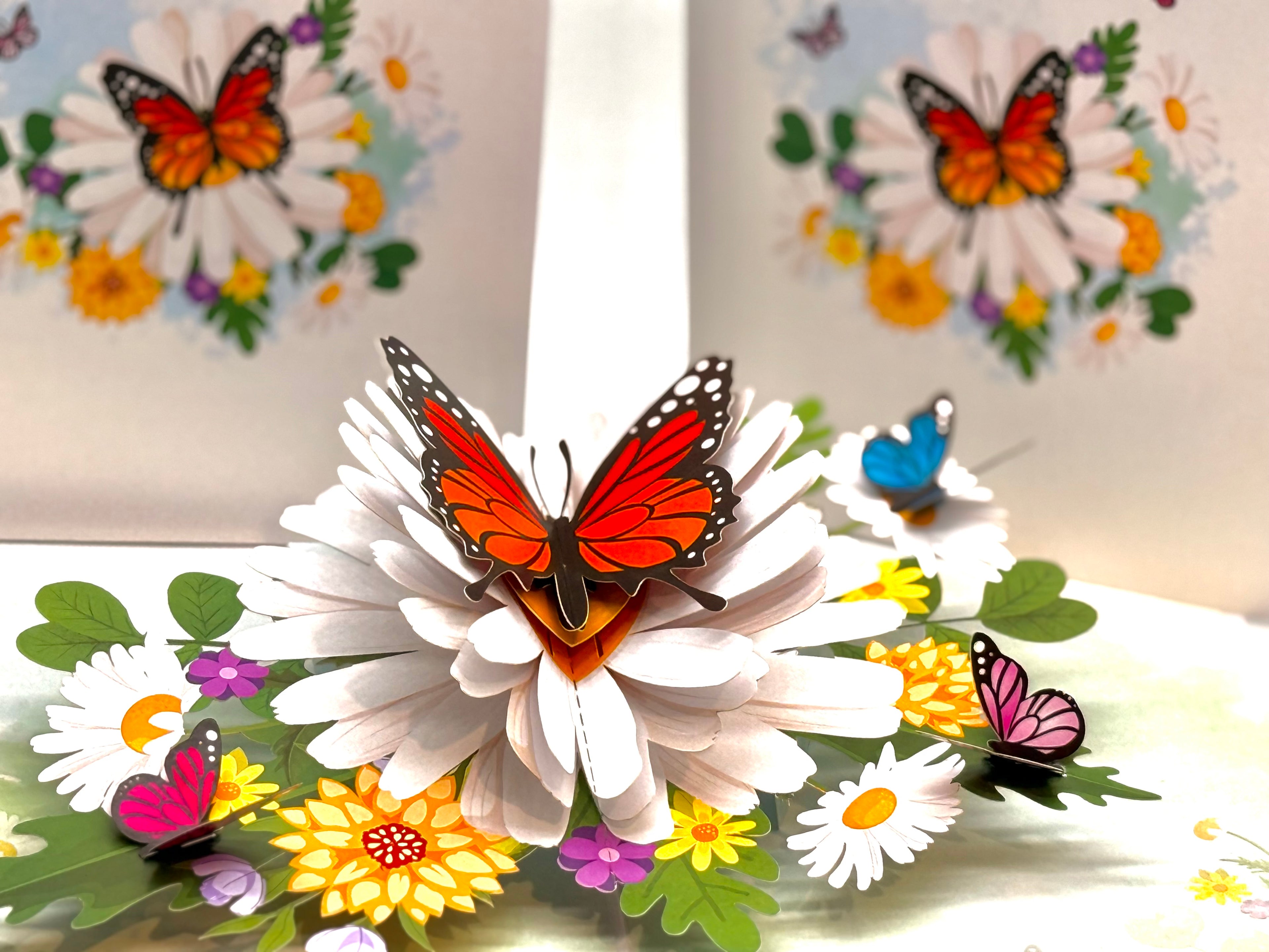 Butterflies Attracting Daisy Flowers Origami Pop Cards 3D Pop Up Greeting Card Happy Birthday Thank You Handmade Gift Thinking of You Blank Card for Any Occasion Happy Mother's Day Happy Father's Australiana Celebrate the Beauty of Flower (Copy)