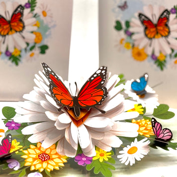 Butterflies Attracting Daisy Flowers Origami Pop Cards 3D Pop Up Greeting Card Happy Birthday Thank You Handmade Gift Thinking of You Blank Card for Any Occasion Happy Mother's Day Happy Father's Australiana Celebrate the Beauty of Flower (Copy)