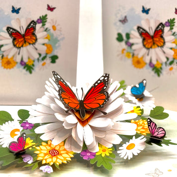 Butterflies Attracting Daisy Flowers Origami Pop Cards 3D Pop Up Greeting Card Happy Birthday Thank You Handmade Gift Thinking of You Blank Card for Any Occasion Happy Mother's Day Happy Father's Australiana Celebrate the Beauty of Flower (Copy)