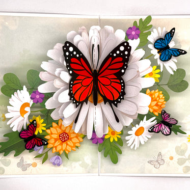 Butterflies Attracting Daisy Flowers Origami Pop Cards 3D Pop Up Greeting Card Happy Birthday Thank You Handmade Gift Thinking of You Blank Card for Any Occasion Happy Mother's Day Happy Father's Australiana Celebrate the Beauty of Flower (Copy)