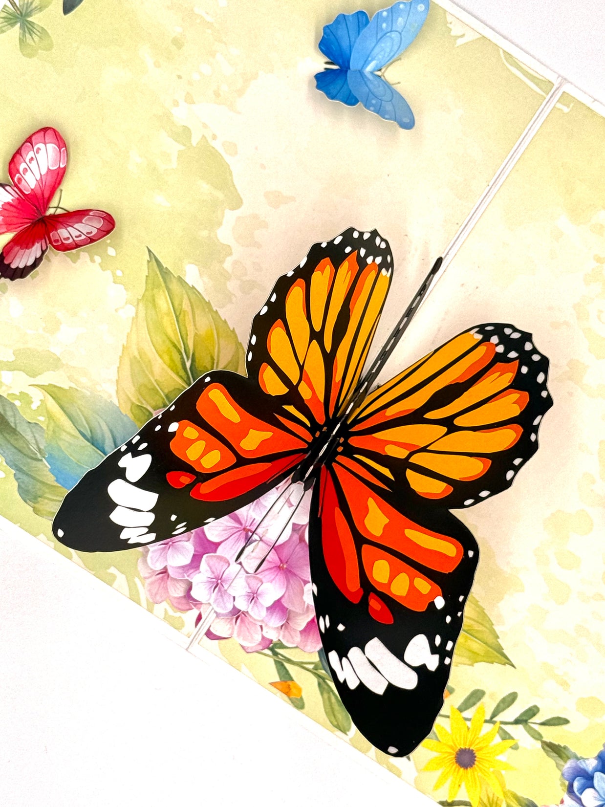 Butterflies Attracting Hydrangea Flowers Origami Pop Cards 3D Pop Up Greeting Card Happy Birthday Thank You Handmade Gift Thinking of You Blank Card for Any Occasion Happy Mother's Day Happy Father's Australiana Celebrate the Beauty of Flower