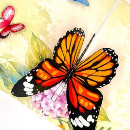 Butterflies Attracting Hydrangea Flowers Origami Pop Cards 3D Pop Up Greeting Card Happy Birthday Thank You Handmade Gift Thinking of You Blank Card for Any Occasion Happy Mother's Day Happy Father's Australiana Celebrate the Beauty of Flower