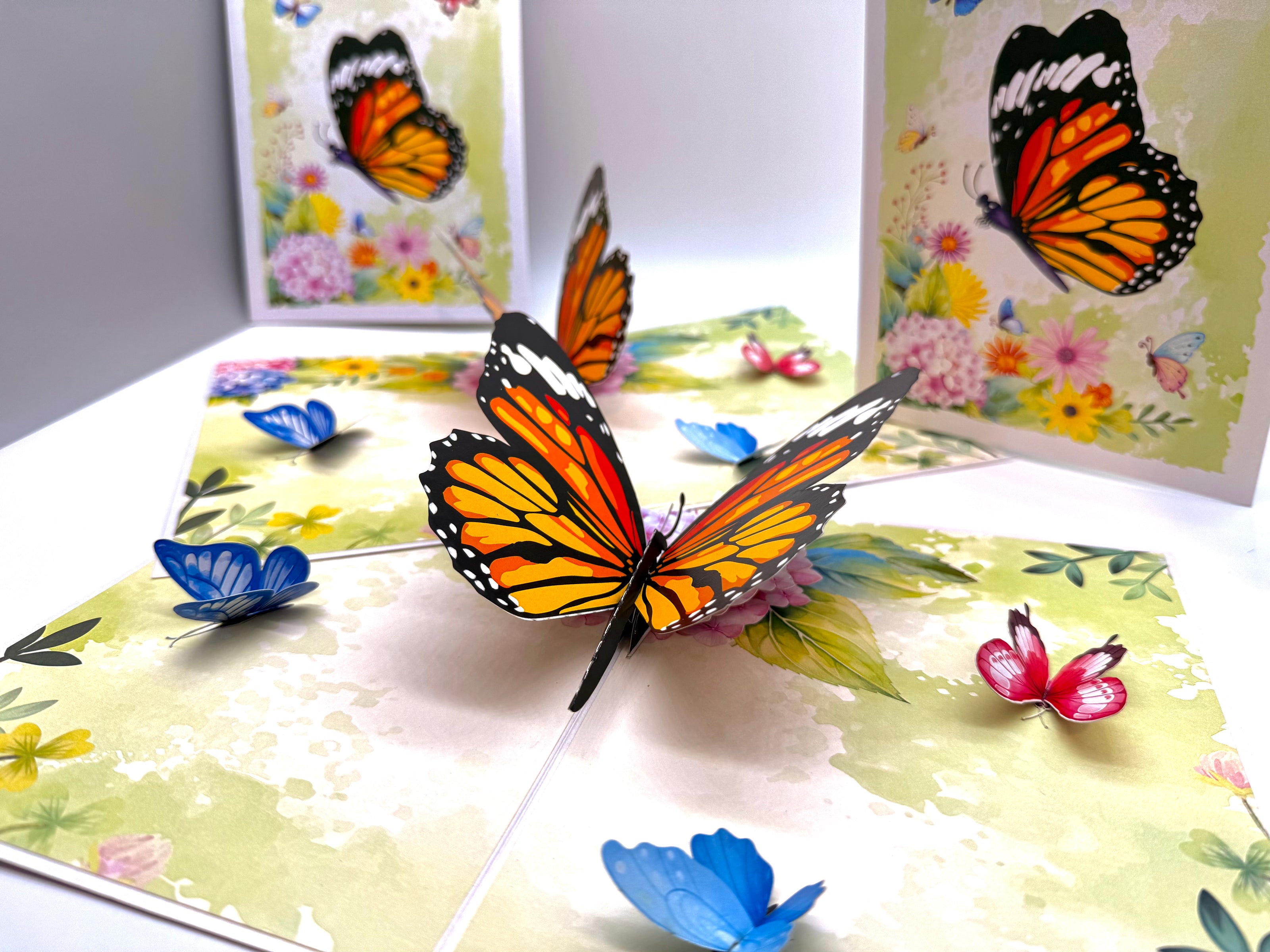 Butterflies Attracting Hydrangea Flowers Origami Pop Cards 3D Pop Up Greeting Card Happy Birthday Thank You Handmade Gift Thinking of You Blank Card for Any Occasion Happy Mother's Day Happy Father's Australiana Celebrate the Beauty of Flower