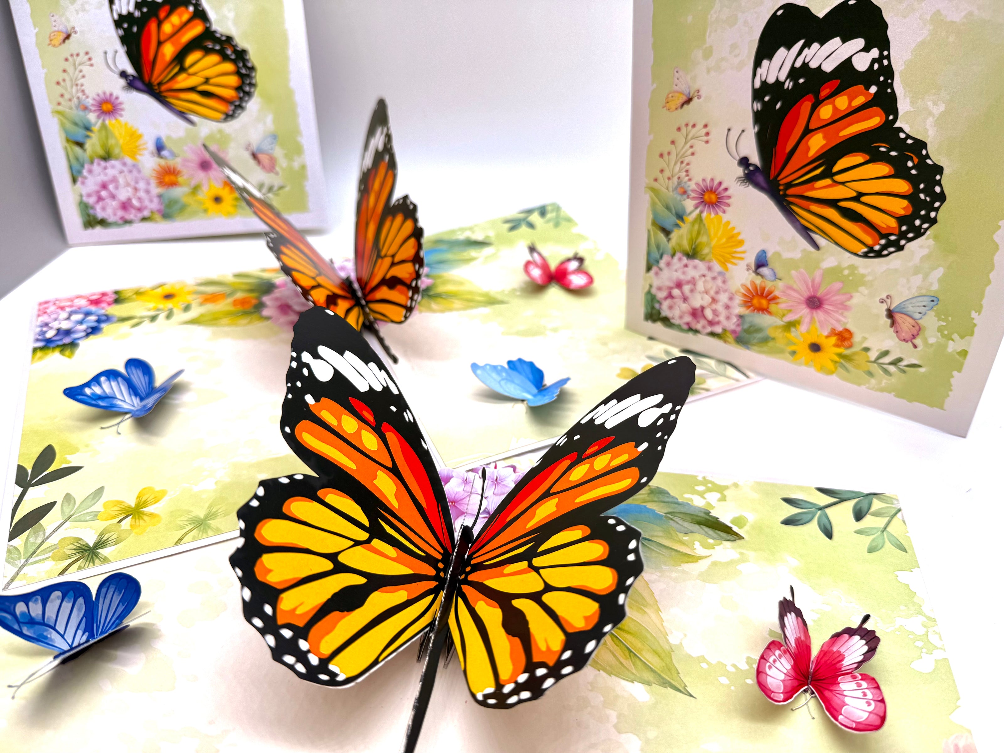 Butterflies Attracting Hydrangea Flowers Origami Pop Cards 3D Pop Up Greeting Card Happy Birthday Thank You Handmade Gift Thinking of You Blank Card for Any Occasion Happy Mother's Day Happy Father's Australiana Celebrate the Beauty of Flower