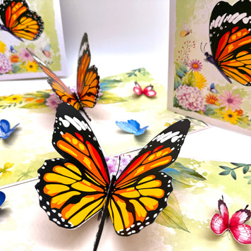 Butterflies Attracting Hydrangea Flowers Origami Pop Cards 3D Pop Up Greeting Card Happy Birthday Thank You Handmade Gift Thinking of You Blank Card for Any Occasion Happy Mother's Day Happy Father's Australiana Celebrate the Beauty of Flower