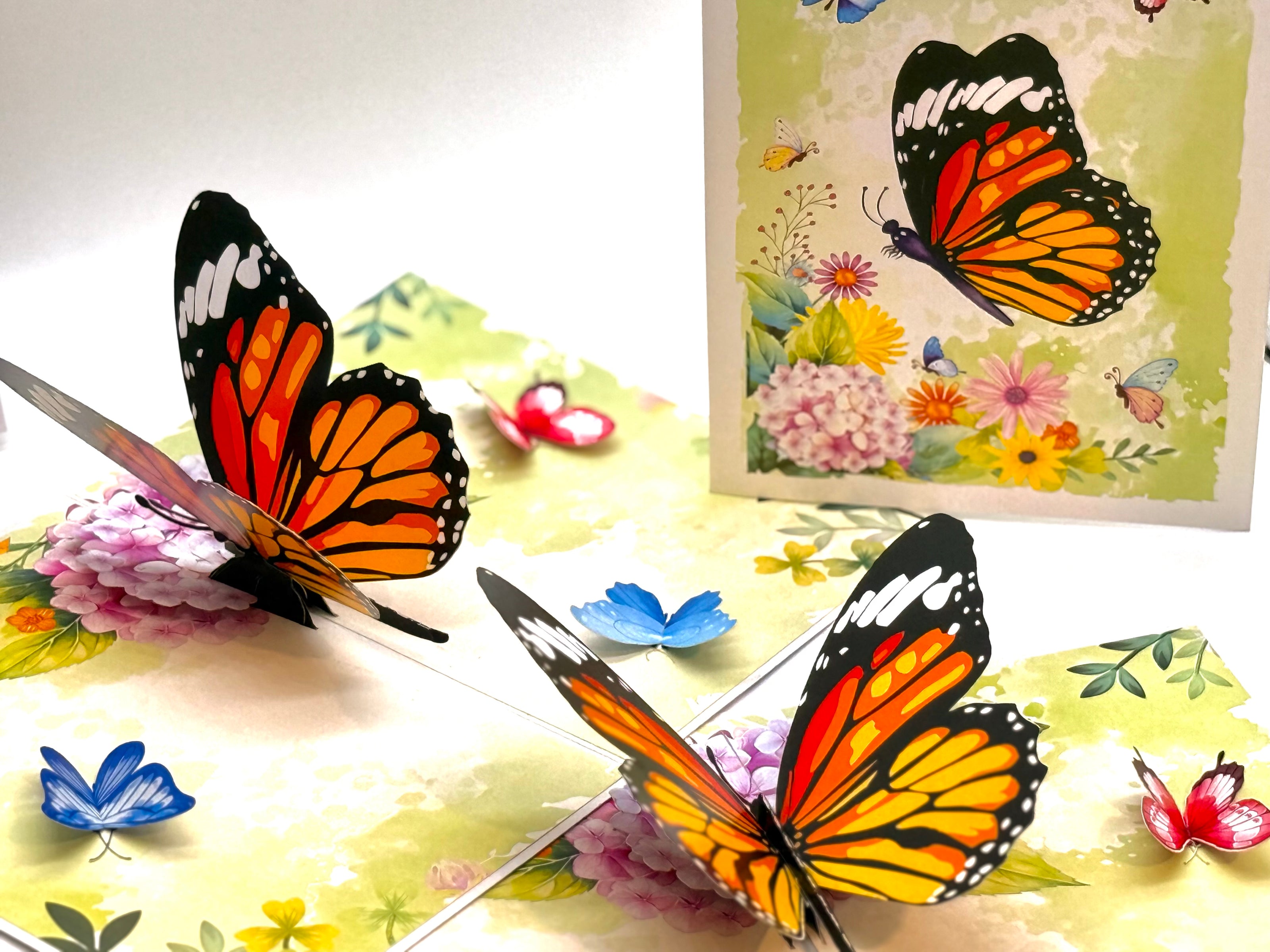 Butterflies Attracting Hydrangea Flowers Origami Pop Cards 3D Pop Up Greeting Card Happy Birthday Thank You Handmade Gift Thinking of You Blank Card for Any Occasion Happy Mother's Day Happy Father's Australiana Celebrate the Beauty of Flower