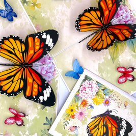 Butterflies Attracting Hydrangea Flowers Origami Pop Cards 3D Pop Up Greeting Card Happy Birthday Thank You Handmade Gift Thinking of You Blank Card for Any Occasion Happy Mother's Day Happy Father's Australiana Celebrate the Beauty of Flower