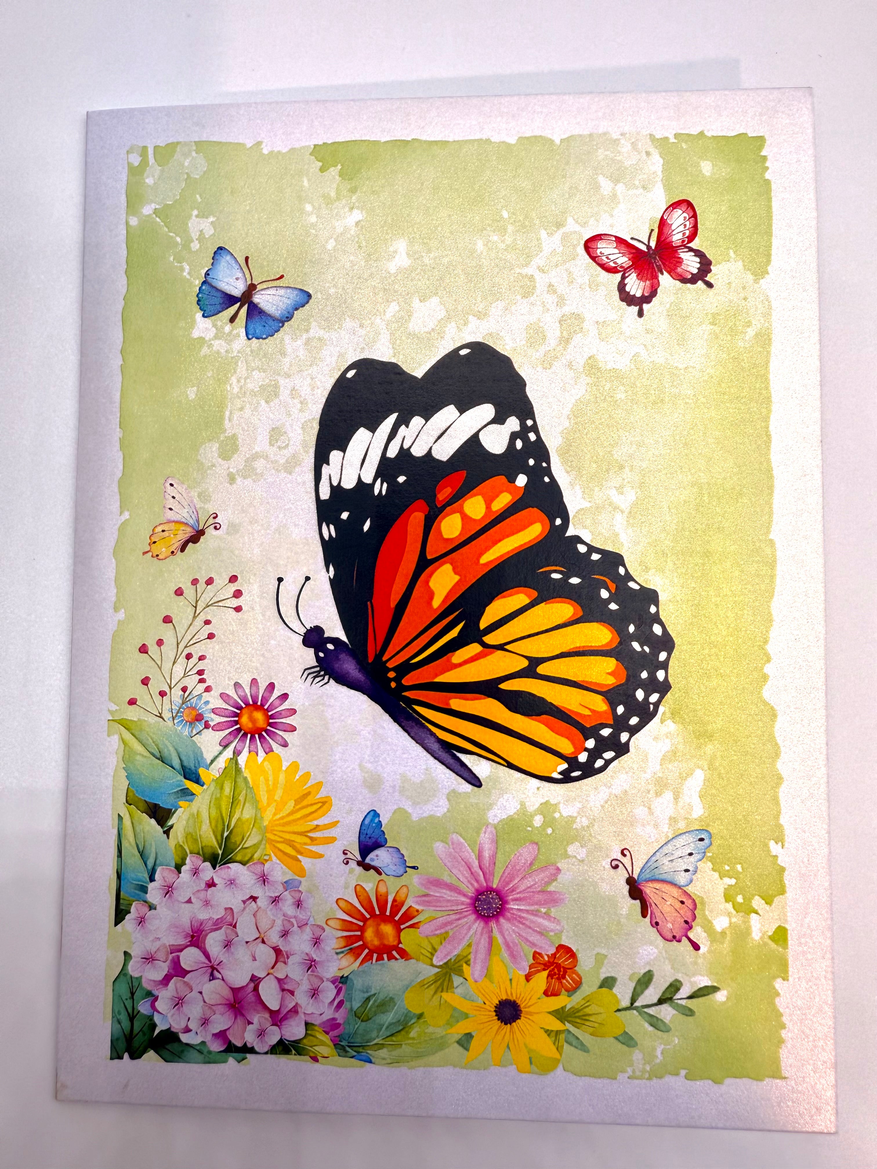 Butterflies Attracting Hydrangea Flowers Origami Pop Cards 3D Pop Up Greeting Card Happy Birthday Thank You Handmade Gift Thinking of You Blank Card for Any Occasion Happy Mother's Day Happy Father's Australiana Celebrate the Beauty of Flower