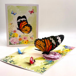 Butterflies Attracting Hydrangea Flowers Origami Pop Cards 3D Pop Up Greeting Card Happy Birthday Thank You Handmade Gift Thinking of You Blank Card for Any Occasion Happy Mother's Day Happy Father's Australiana Celebrate the Beauty of Flower
