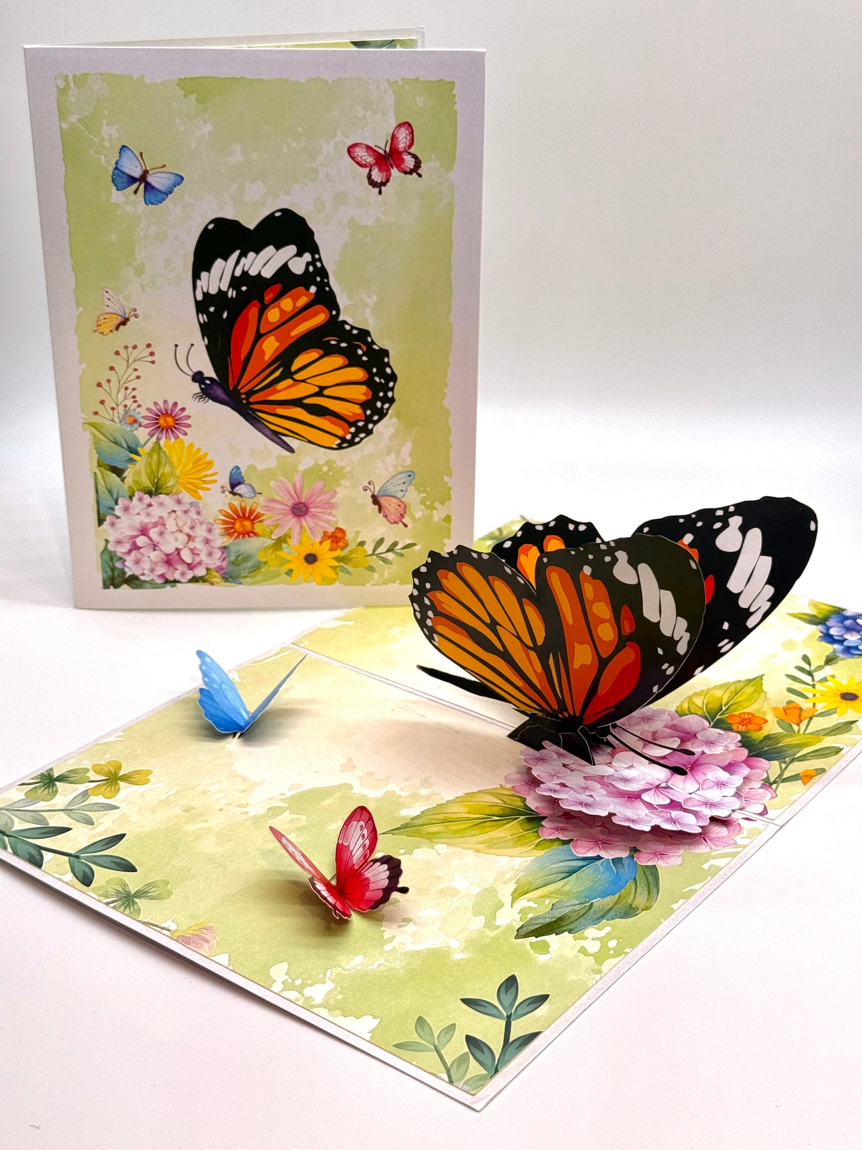 Butterflies Attracting Hydrangea Flowers Origami Pop Cards 3D Pop Up Greeting Card Happy Birthday Thank You Handmade Gift Thinking of You Blank Card for Any Occasion Happy Mother's Day Happy Father's Australiana Celebrate the Beauty of Flower