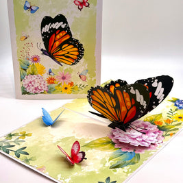 Butterflies Attracting Hydrangea Flowers Origami Pop Cards 3D Pop Up Greeting Card Happy Birthday Thank You Handmade Gift Thinking of You Blank Card for Any Occasion Happy Mother's Day Happy Father's Australiana Celebrate the Beauty of Flower