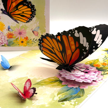 Butterflies Attracting Hydrangea Flowers Origami Pop Cards 3D Pop Up Greeting Card Happy Birthday Thank You Handmade Gift Thinking of You Blank Card for Any Occasion Happy Mother's Day Happy Father's Australiana Celebrate the Beauty of Flower