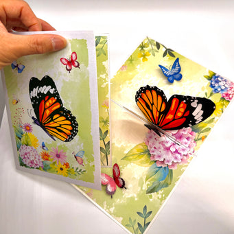 Butterflies Attracting Hydrangea Flowers Origami Pop Cards 3D Pop Up Greeting Card Happy Birthday Thank You Handmade Gift Thinking of You Blank Card for Any Occasion Happy Mother's Day Happy Father's Australiana Celebrate the Beauty of Flower