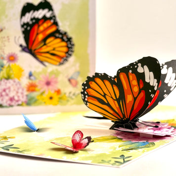 Butterflies Attracting Hydrangea Flowers Origami Pop Cards 3D Pop Up Greeting Card Happy Birthday Thank You Handmade Gift Thinking of You Blank Card for Any Occasion Happy Mother's Day Happy Father's Australiana Celebrate the Beauty of Flower