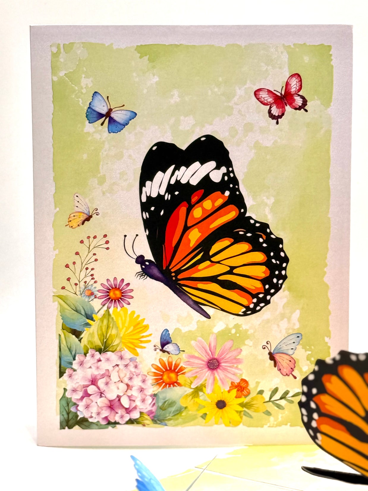Butterflies Attracting Hydrangea Flowers Origami Pop Cards 3D Pop Up Greeting Card Happy Birthday Thank You Handmade Gift Thinking of You Blank Card for Any Occasion Happy Mother's Day Happy Father's Australiana Celebrate the Beauty of Flower