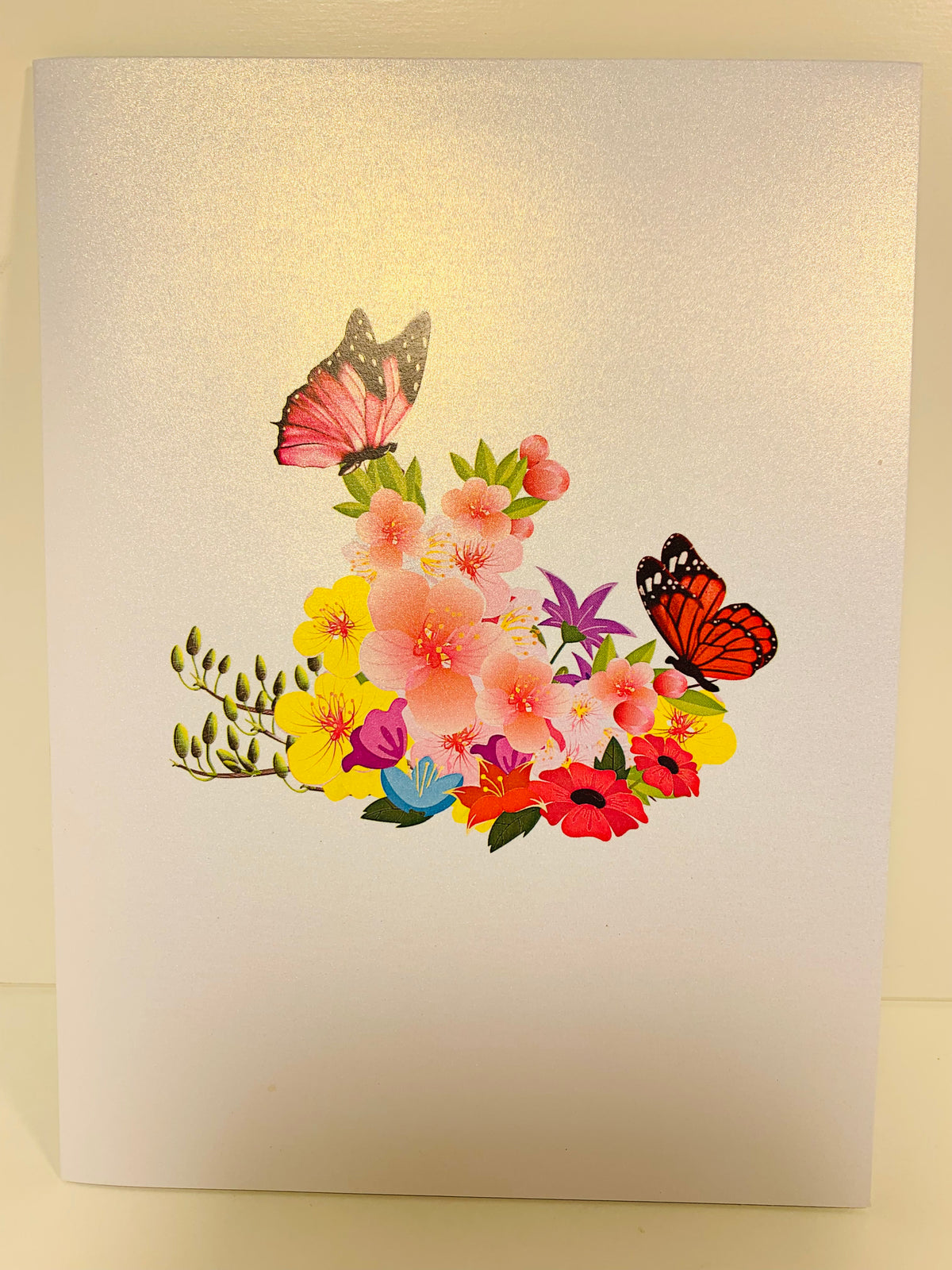 Butterflies Resting on a Bed of Spring Leaves & Flowers Origami Pop Cards 3D Pop Up Greeting Card Happy Birthday Thank You Handmade Gift Thinking of You Blank Card for Any Occasion Happy Mother's Day Australiana Celebrate the Beauty of Flower