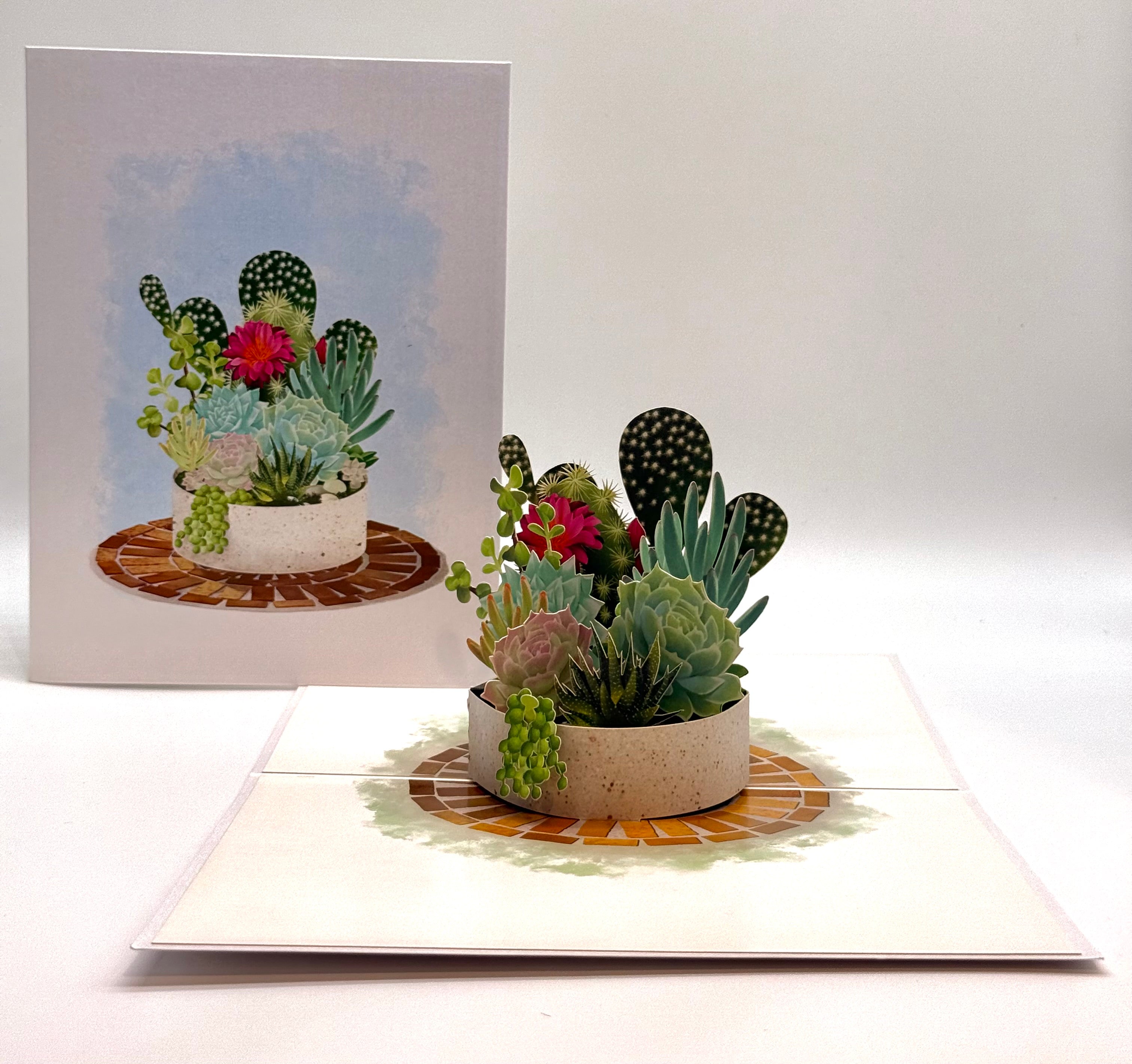 Cactus & Succulent Garden Origami Pop Cards 3D Pop Up Greeting Card Happy Birthday Thank You Handmade Best Wishes Gift Thinking of You Blank Card for Any Occasion Happy Mother's Day Happy Father's Australiana Celebrate the Beauty of Nature