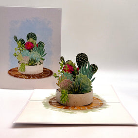 Cactus & Succulent Garden Origami Pop Cards 3D Pop Up Greeting Card Happy Birthday Thank You Handmade Best Wishes Gift Thinking of You Blank Card for Any Occasion Happy Mother's Day Happy Father's Australiana Celebrate the Beauty of Nature
