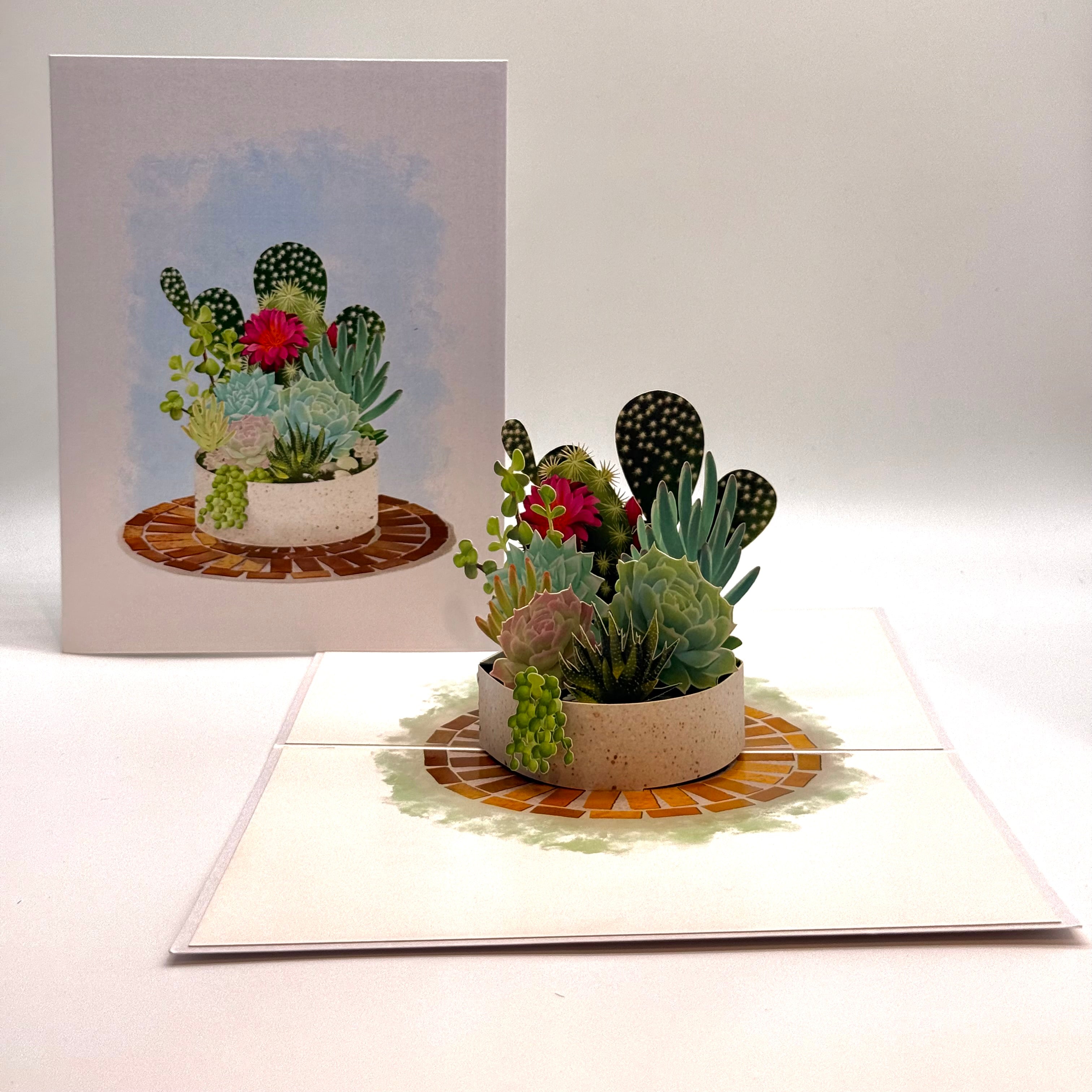 Cactus & Succulent Garden Origami Pop Cards 3D Pop Up Greeting Card Happy Birthday Thank You Handmade Best Wishes Gift Thinking of You Blank Card for Any Occasion Happy Mother's Day Happy Father's Australiana Celebrate the Beauty of Nature