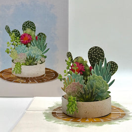 Cactus & Succulent Garden Origami Pop Cards 3D Pop Up Greeting Card Happy Birthday Thank You Handmade Best Wishes Gift Thinking of You Blank Card for Any Occasion Happy Mother's Day Happy Father's Australiana Celebrate the Beauty of Nature