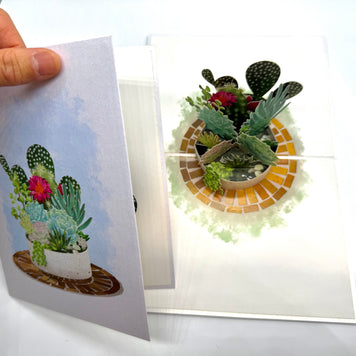 Cactus & Succulent Garden Origami Pop Cards 3D Pop Up Greeting Card Happy Birthday Thank You Handmade Best Wishes Gift Thinking of You Blank Card for Any Occasion Happy Mother's Day Happy Father's Australiana Celebrate the Beauty of Nature