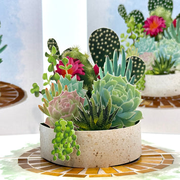 Cactus & Succulent Garden Origami Pop Cards 3D Pop Up Greeting Card Happy Birthday Thank You Handmade Best Wishes Gift Thinking of You Blank Card for Any Occasion Happy Mother's Day Happy Father's Australiana Celebrate the Beauty of Nature