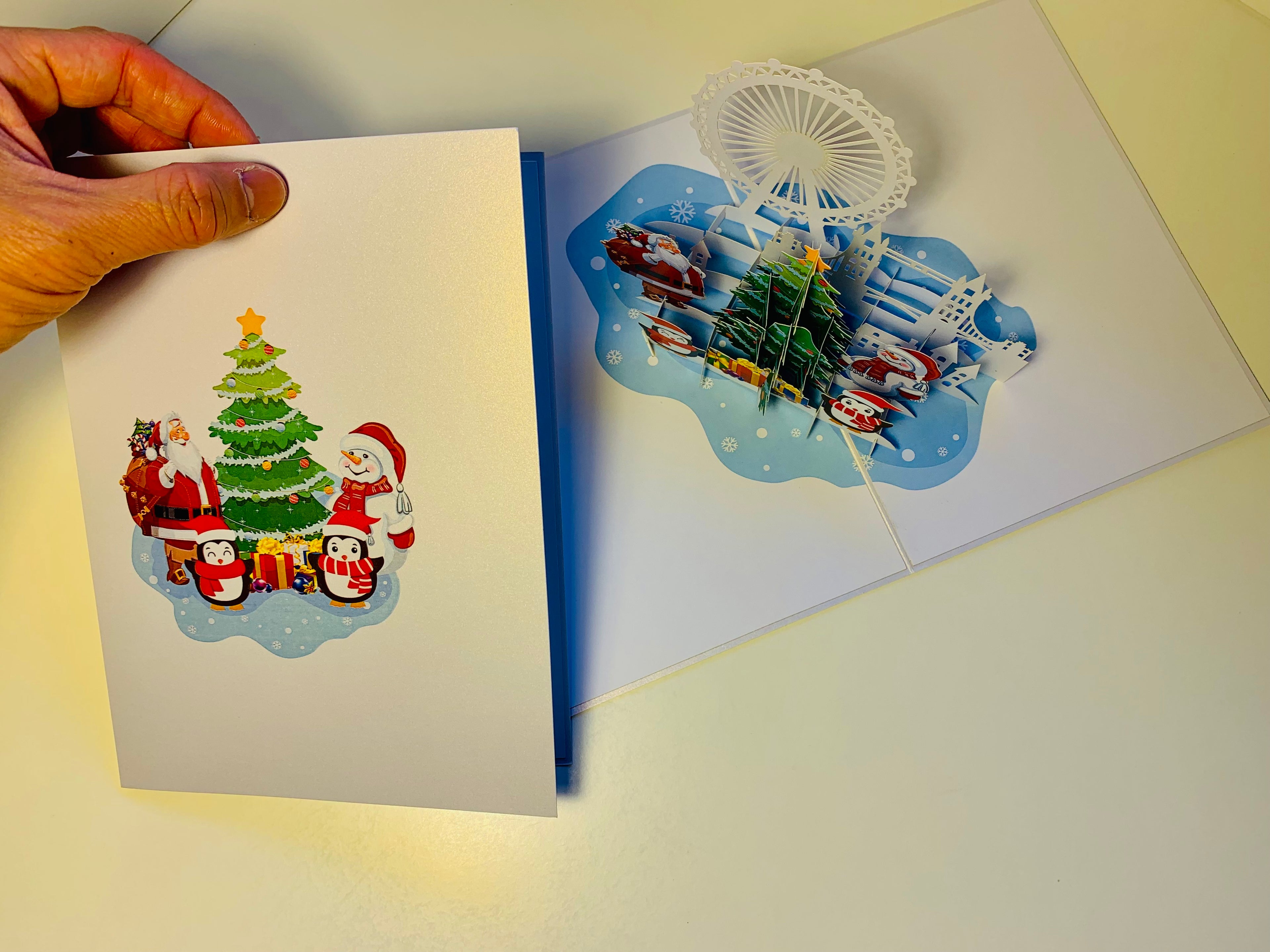 Celebrate Christmas with Santa Claus Snowman Penguin Origami Pop Cards 3D Pop Up Greeting Card Merry Christmas Thank You Handmade Best Wishes Blank Card Gift Happy Holidays Celebrate the Special Day Moment with Family and Friends
