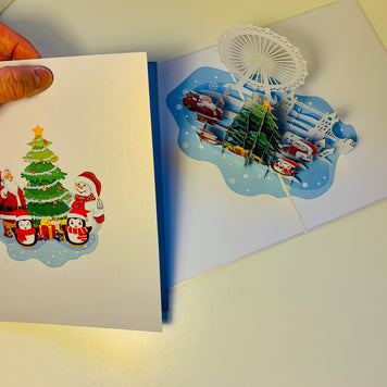 Celebrate Christmas with Santa Claus Snowman Penguin Origami Pop Cards 3D Pop Up Greeting Card Merry Christmas Thank You Handmade Best Wishes Blank Card Gift Happy Holidays Celebrate the Special Day Moment with Family and Friends