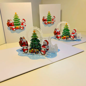Celebrate Christmas with Santa Claus Snowman Penguin Origami Pop Cards 3D Pop Up Greeting Card Merry Christmas Thank You Handmade Best Wishes Blank Card Gift Happy Holidays Celebrate the Special Day Moment with Family and Friends