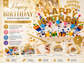 Luxury Gold Happy Birthday with Presents Origami Pop Cards 3D Pop Up Greeting Card Thank You Handmade Gift Thinking of You Happy Birthday Occasion Australiana Celebrate the Beauty and Happiness During Special Day Best Wishes Gift