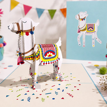 Baby Blue LLAMA Origami Pop Cards 3D Pop Up Greeting Card Happy Birthday Thank You Handmade Gift Thinking of You Blank Card for Any Occasion Happy Mother's Day Australiana Celebrate the Beauty of Animals Perfect Gift for Baby