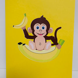 Cheeky Monkey Go Bananas - Perfect for Father's Day or Special Birthday Event Origami Pop Cards 3D Pop Up Greeting Card Happy Birthday Handmade Gift Thinking of You Blank Card for Any Occasion Happy Father's Australiana Celebrate the Beauty