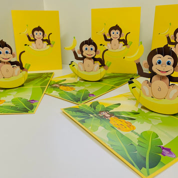 Cheeky Monkey Go Bananas - Perfect for Father's Day or Special Birthday Event Origami Pop Cards 3D Pop Up Greeting Card Happy Birthday Handmade Gift Thinking of You Blank Card for Any Occasion Happy Father's Australiana Celebrate the Beauty