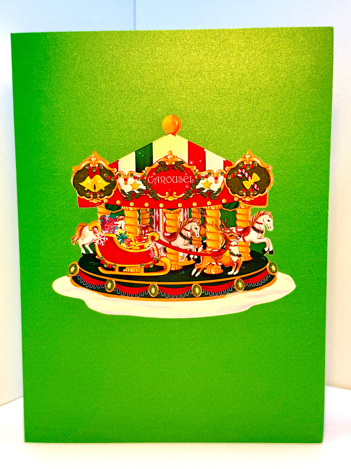 🎄 Christmas Carousel 3D Pop-Up Greeting Card – Perfect Gift for Merry-Go-Round Lovers 🎄 Origami Pop Cards 3D Pop Up Greeting Card Merry Christmas Thank You Handmade Best Wishes Blank Card Gift Happy Holidays Celebrate the Special Day