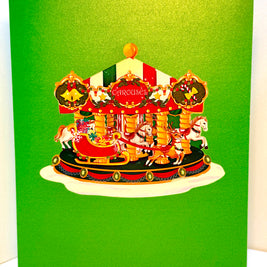 🎄 Christmas Carousel 3D Pop-Up Greeting Card – Perfect Gift for Merry-Go-Round Lovers 🎄 Origami Pop Cards 3D Pop Up Greeting Card Merry Christmas Thank You Handmade Best Wishes Blank Card Gift Happy Holidays Celebrate the Special Day