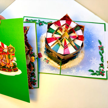 🎄 Christmas Carousel 3D Pop-Up Greeting Card – Perfect Gift for Merry-Go-Round Lovers 🎄 Origami Pop Cards 3D Pop Up Greeting Card Merry Christmas Thank You Handmade Best Wishes Blank Card Gift Happy Holidays Celebrate the Special Day