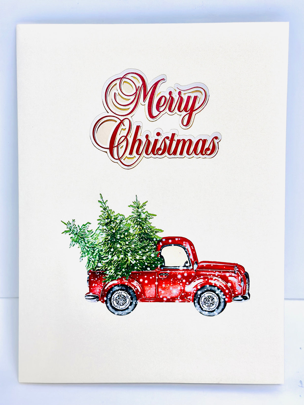 Christmas Holiday Truck Origami Pop Cards 3D Pop Up Greeting Card Merry Christmas Thank You Handmade Best Wishes Blank Card Gift Happy Holidays Celebrate the Special Day Moment with Family and Friends