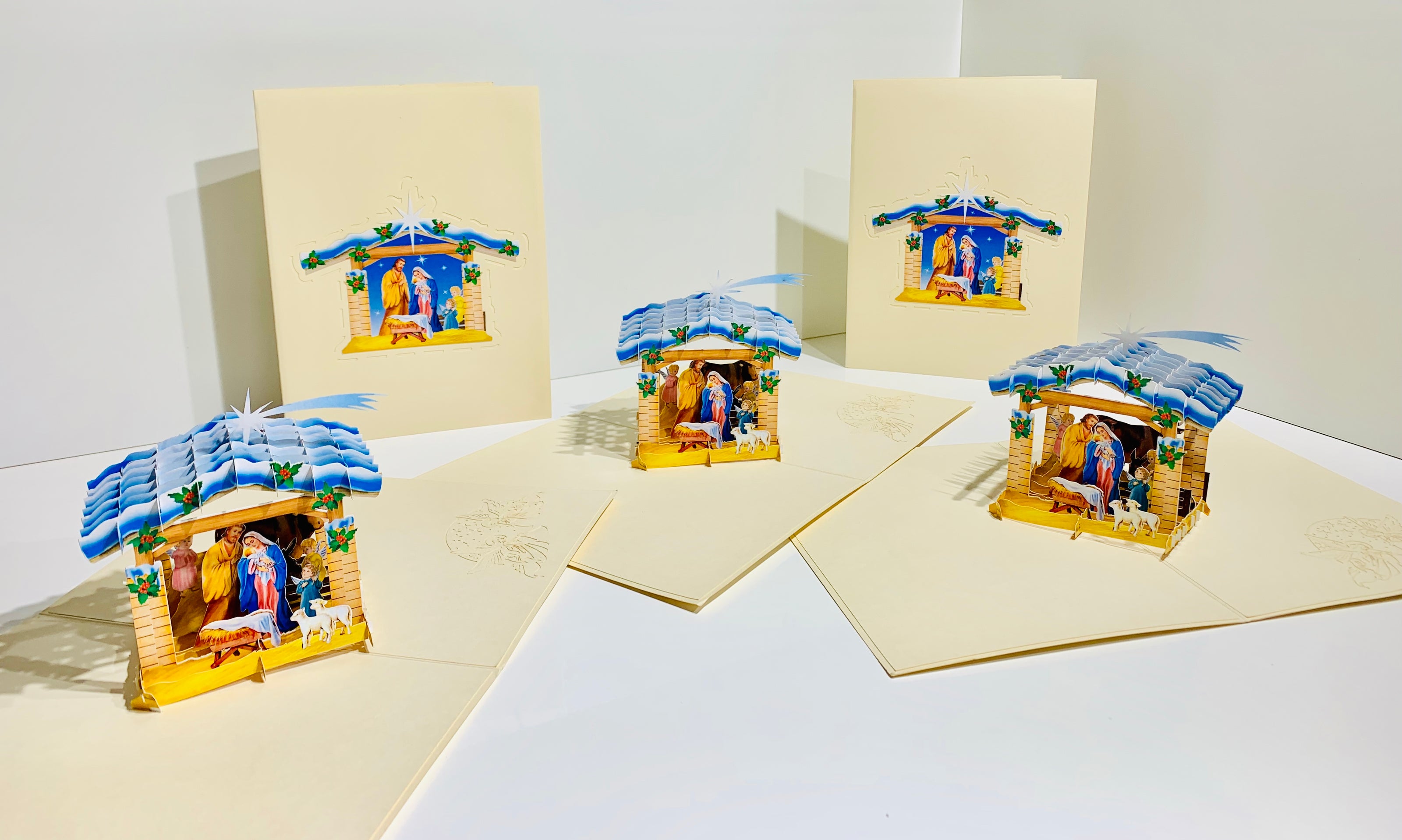 Christmas Nativity Scripture in Metallic Cream Origami Pop Cards 3D Pop Up Greeting Card Merry Christmas Thank You Handmade Best Wishes Blank Card Gift Happy Holidays Celebrate the Special Day Moment with Family and Friends Holy