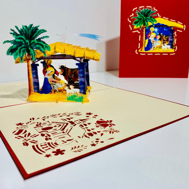 Christmas Nativity Scripture Origami Pop Cards 3D Pop Up Greeting Card Merry Christmas Thank You Handmade Best Wishes Blank Card Gift Happy Holidays Celebrate the Special Day