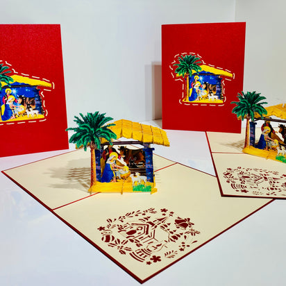 Christmas Nativity Scripture Origami Pop Cards 3D Pop Up Greeting Card Merry Christmas Thank You Handmade Best Wishes Blank Card Gift Happy Holidays Celebrate the Special Day