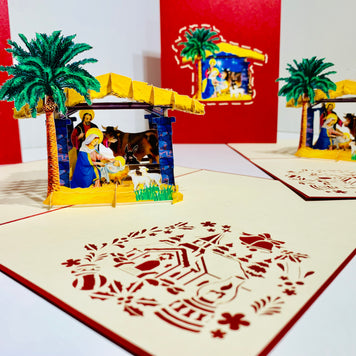 Christmas Nativity Scripture Origami Pop Cards 3D Pop Up Greeting Card Merry Christmas Thank You Handmade Best Wishes Blank Card Gift Happy Holidays Celebrate the Special Day
